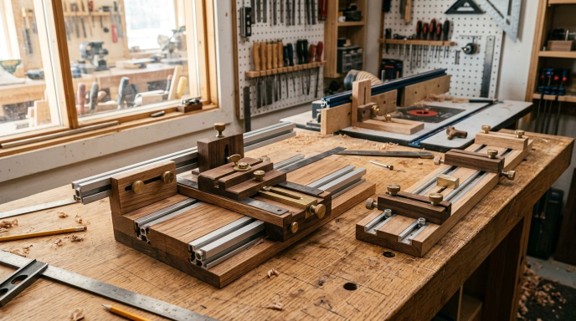 Thumbnail: Vorrichtungsbau für die Werkstatt: Verstellbare Anschläge selbst gebaut